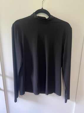 H&M Black Long-Sleeve Mock Neck Shirt